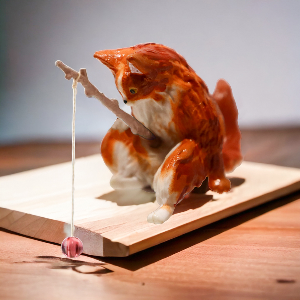 미미네아쿠아 낚시하는 고양이 피규어-치즈놀숲