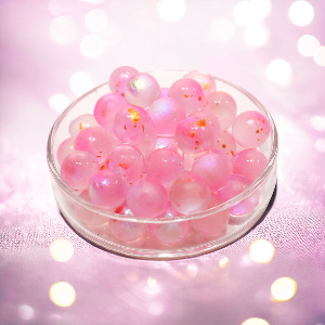 미미네아쿠아 어항장식 진주알색돌 - 핑크 (80알전후)